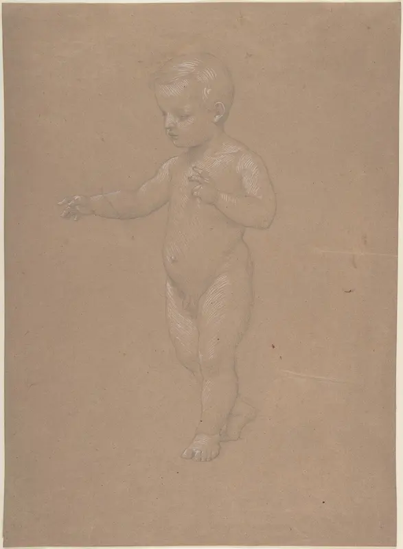 Nude Boy, Walking to the Left Wall Art by Anselm Feuerbach - High-Resolution Digital Print