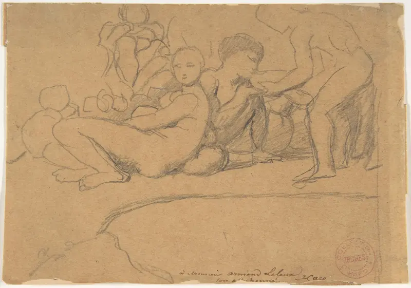 Nude Figures for L'Âge d'Or, Château de Dampierre Wall Art by Jean Auguste Dominique Ingres - High-Resolution Digital Print
