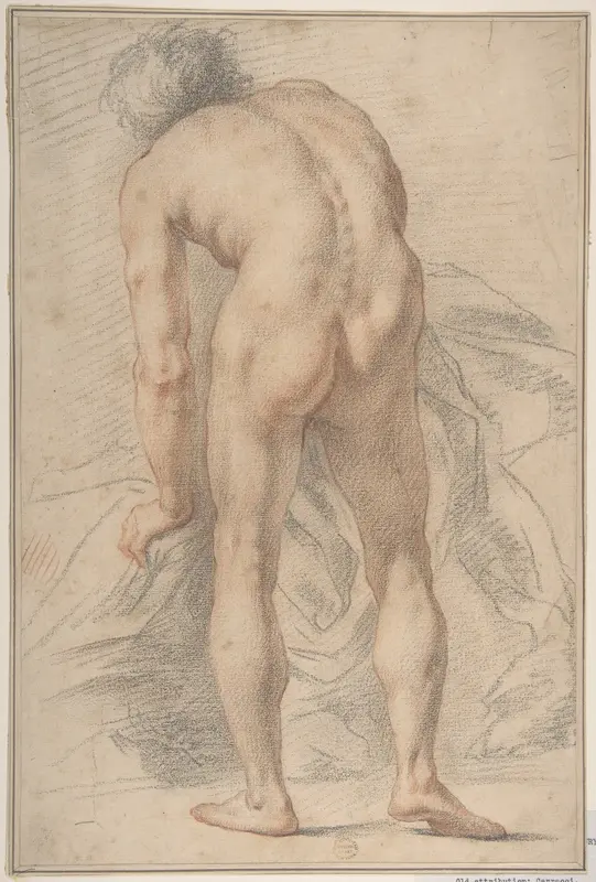 Nude Male Figure, Rear View Wall Art by Giovanni da San Giovanni - High-Resolution Digital Print
