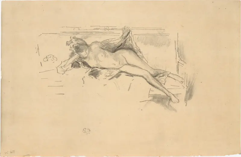 Nude Model Reclining (Nude Model Resting) Wall Art by James McNeill Whistler - High-Resolution Digital Print