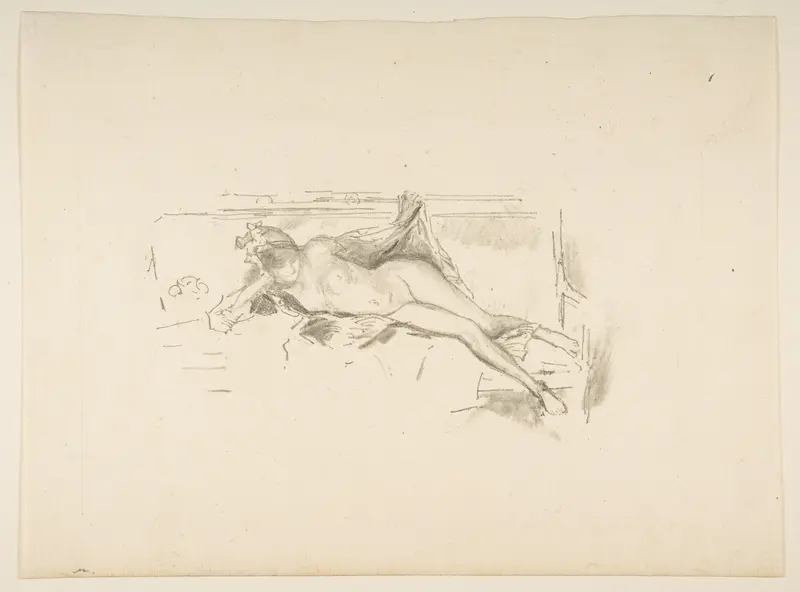 Nude Model, Reclining (Nude Model Resting) Wall Art by James McNeill Whistler - High-Resolution Digital Print