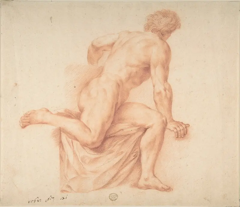 Nude Study Wall Art by Anonymous, Italian, 18th century - High-Resolution Digital Print