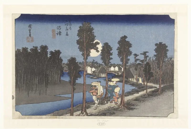 Numazu in de avondschemering Wall Art by Unknown - High-Resolution Digital Print