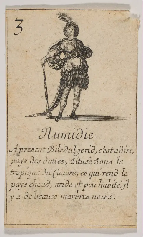 Numidie, from "Jeu de la Géographie" Wall Art by Stefano della Bella - High-Resolution Digital Print
