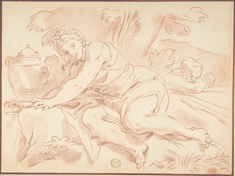 Nymph and Cupid Wall Art by Anonymous, Italian, Roman-Bolognese, 17th century - High-Resolution Digital Print