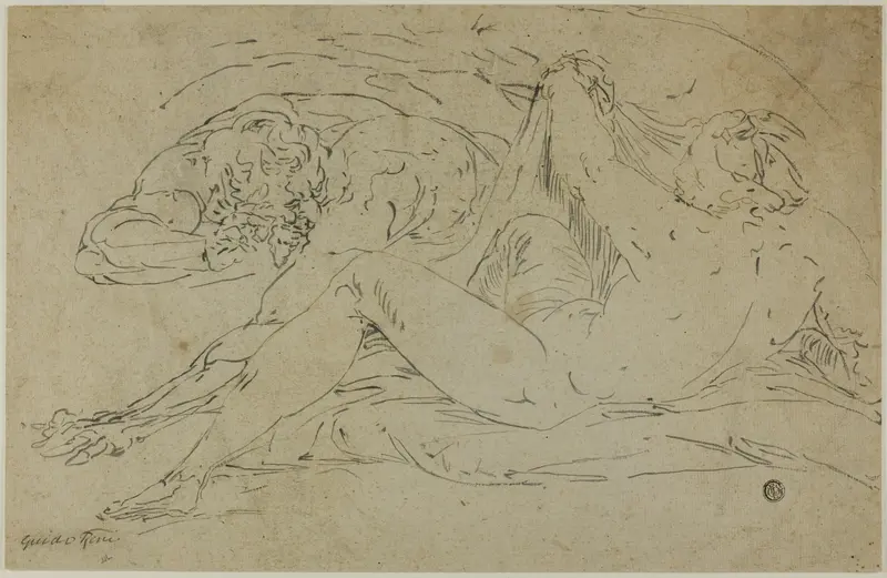 Nymph and Satyr Wall Art by Follower of Luca Cambiaso - High-Resolution Digital Print