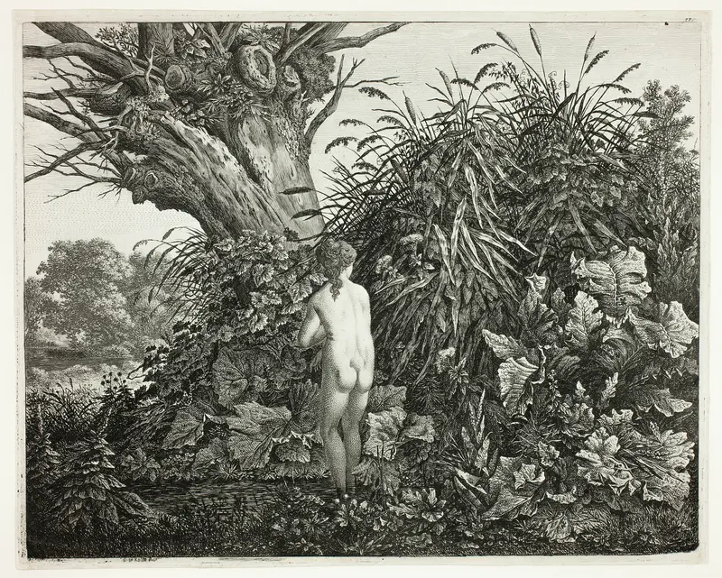Nymph in a Marshy Woodland Wall Art by Carl Wilhelm Kolbe, the elder - High-Resolution Digital Print