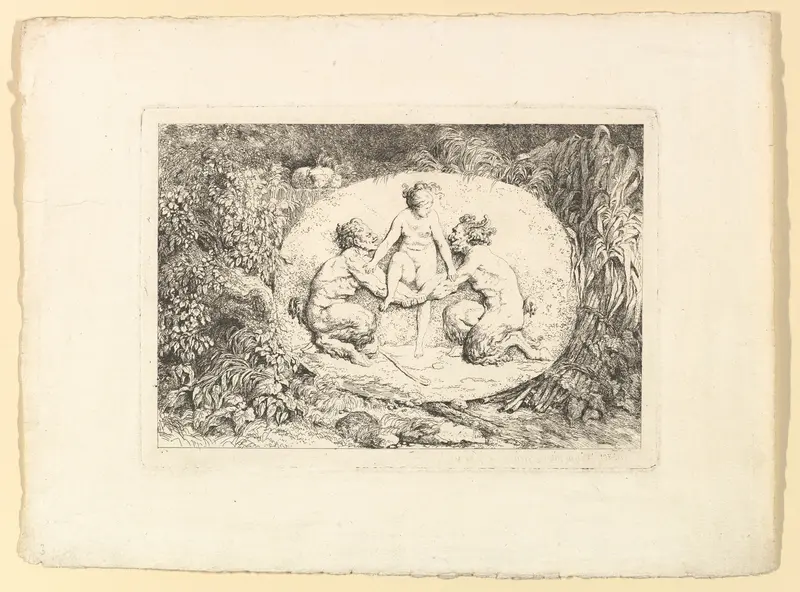 Nymph Supported by Two Satyrs