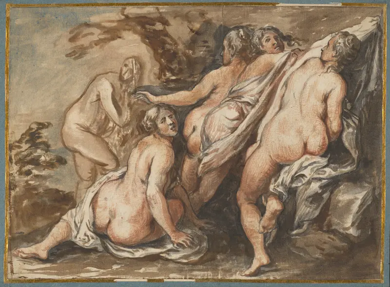 Nymphs Suprised Wall Art by Jacob Jordaens - High-Resolution Digital Print