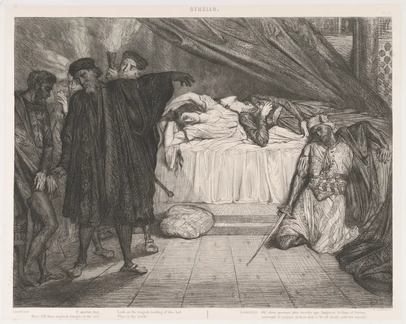 "O Spartan dog": plate 15 from Othello (Act 5, Scene 2) Wall Art by Théodore Chassériau - High-Resolution Digital Print