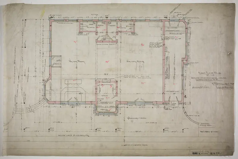Oakland Avenue Railroad Station, Chicago, Illinois, First Floor Plan Wall Art by Adler & Sullivan, Architects - High-Resolution Digital Print