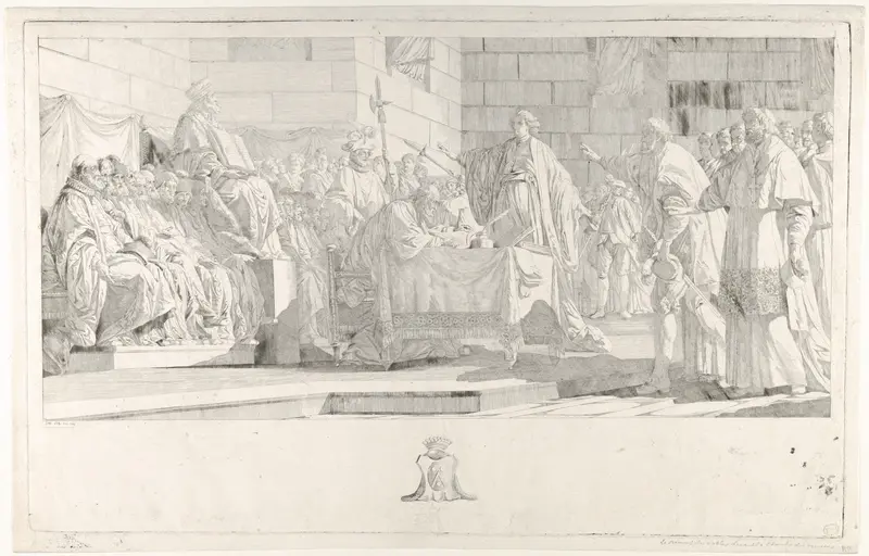Oath of the Nobles before the Chambre des Comptes Wall Art by Etienne Pierre Adrien Gois - High-Resolution Digital Print