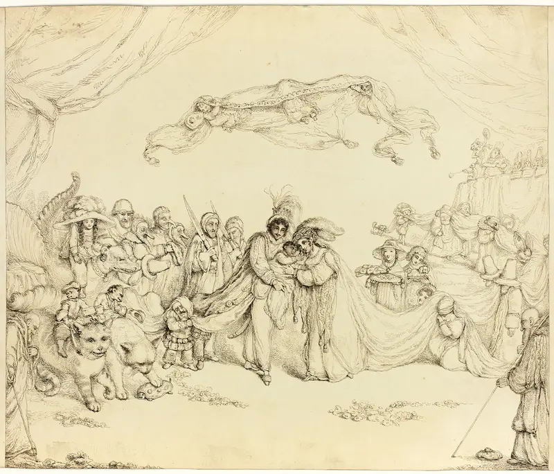 Oberon and Titania, from A Midsummer Night's Dream Wall Art by Charles Kirkpatrick Sharpe - High-Resolution Digital Print