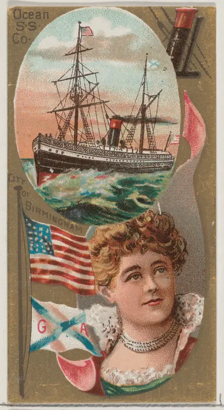 Ocean Steamship Company, from the Ocean and River Steamers series (N83) for Duke brand cigarettes Wall Art by W. Duke, Sons & Co. - High-Resolution Digital Print