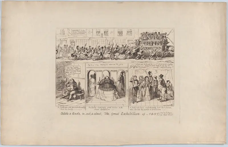 Odds & Ends, in, out & about, the Great Exhibition of 1851 Wall Art by George Cruikshank - High-Resolution Digital Print