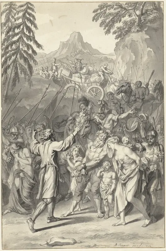 Oded bij het leger der Israëlieten Wall Art by Bernard Picart - High-Resolution Digital Print