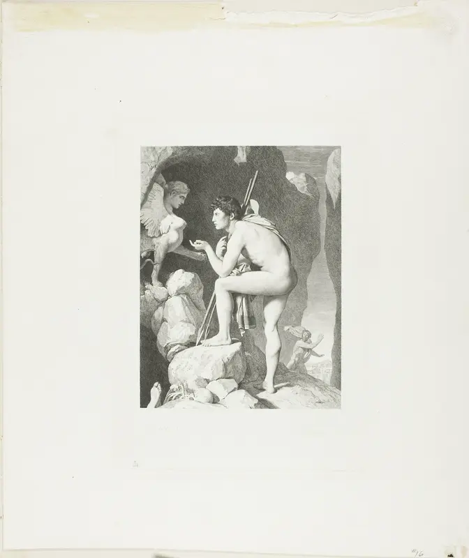 Oedipus and the Sphinx Wall Art by Claude Ferdinand Gaillard - High-Resolution Digital Print