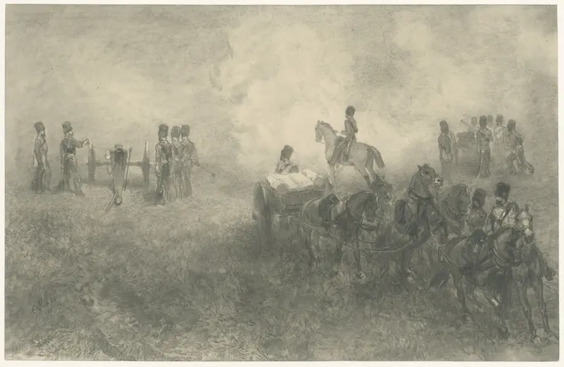 Oefeningen van de artillerie te Milligen Wall Art by Charles Rochussen - High-Resolution Digital Print