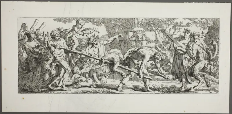 Offering to Bacchus, plate one of four from Le Travaux de la Vendange
