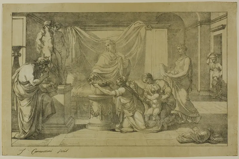 Offering to Lares Wall Art by Vincenzo Camuccini - High-Resolution Digital Print
