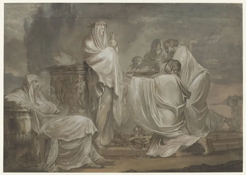 Offerscène met Vestaalse maagden Wall Art by Unknown - High-Resolution Digital Print