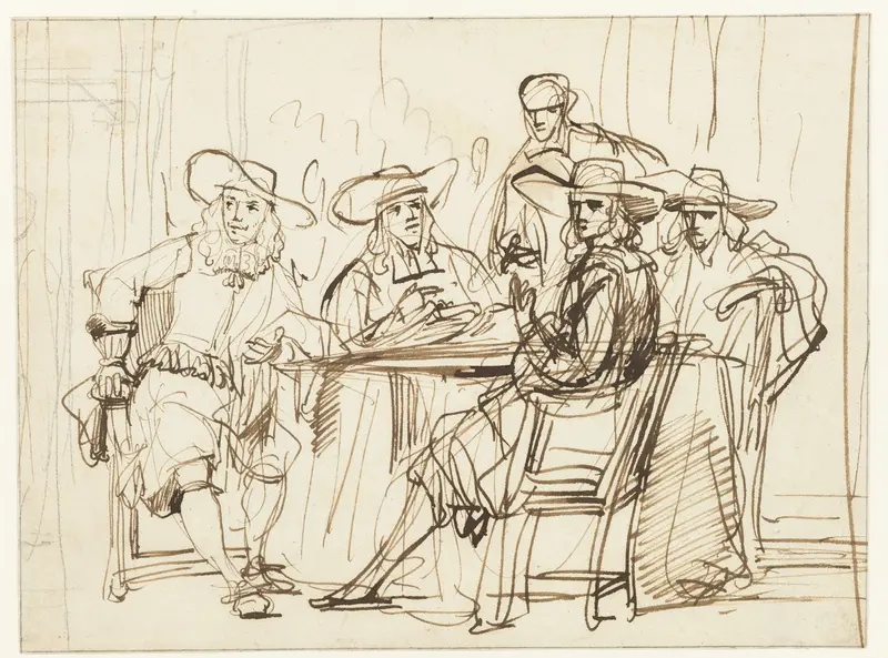 Officers of the Coopers’ and Wine-Rackers’ Guild Wall Art by Gerbrand van den Eeckhout - High-Resolution Digital Print