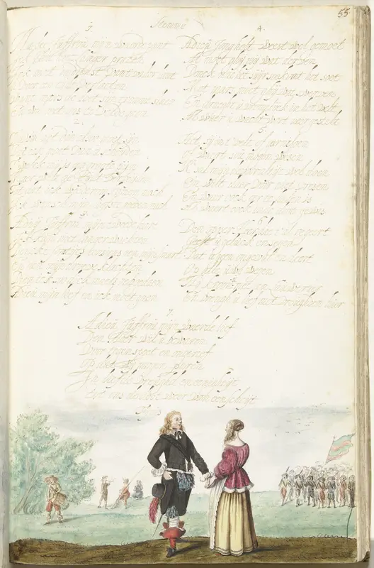 Officier die afscheid neemt van een dame Wall Art by Gesina ter Borch - High-Resolution Digital Print