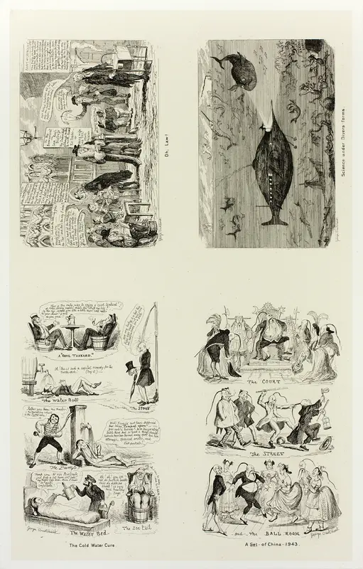 Oh, Law! from George Cruikshank's Steel Etchings to The Comic Almanacks: 1835-1853 (top left) Wall Art by George Cruikshank - High-Resolution Digital Print