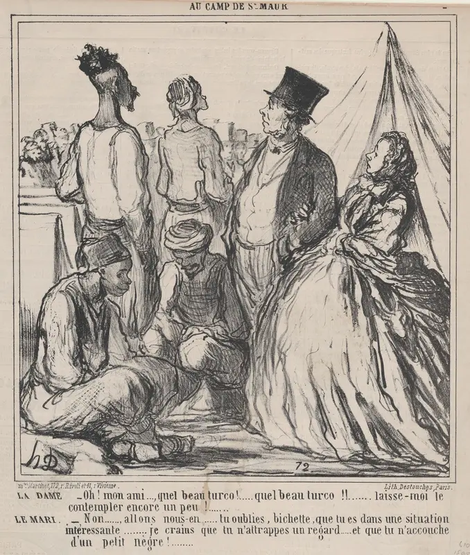 Oh! Mon ami...., quel beau turco!..., from Au Camp de Saint-Maur, published in Le Charivari, August 15, 1859 Wall Art by Honoré Daumier - High-Resolution Digital Print