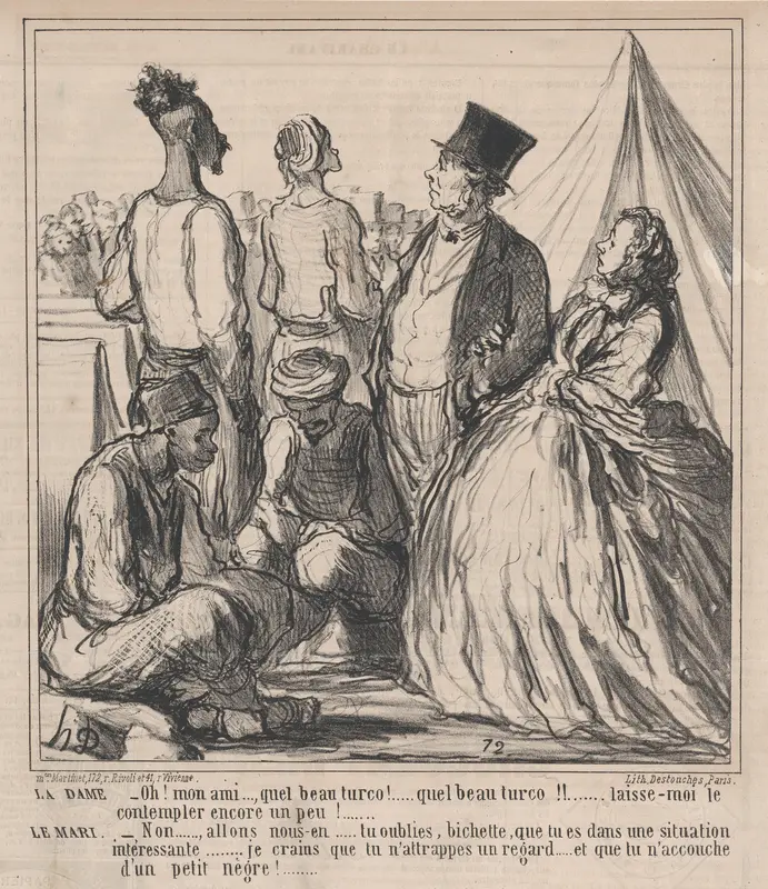 Oh! mon ami..., quel beau turco!.... quel beau turco!!...., from Au Camp de Saint-Maur, published in Le Charivari, August 15, 1859 Wall Art by Honoré Daumier - High-Resolution Digital Print