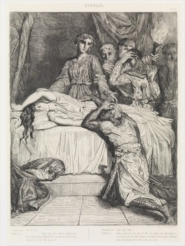 "Oh! Oh! Oh!": plate 14 from Othello (Act 5, Scene 2) Wall Art by Théodore Chassériau - High-Resolution Digital Print