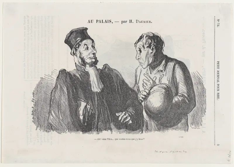 Oh, you are.... (guilty) and what do you want me to do about it?, from 'At the court of justice,' published in Le Petit Journal pour Rire, March 3, 1866 Wall Art by Honoré Daumier - High-Resolution Digital Print