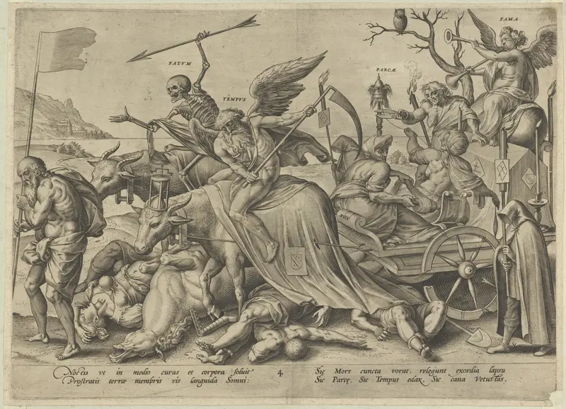 Old Age (Night), from "The Four Ages of Man and Death with the Last Judgment" Wall Art by Hieronymus (Jerome) Wierix - High-Resolution Digital Print
