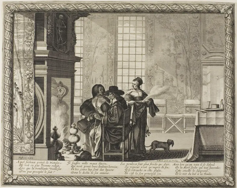 Old Age, plate four from Depicting the Four Ages of Man Wall Art by Abraham Bosse - High-Resolution Digital Print