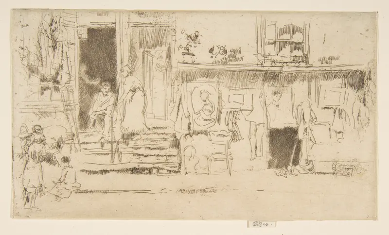 Old-Clothes Shop, No. 2 (Rag Shop) Wall Art by James McNeill Whistler - High-Resolution Digital Print