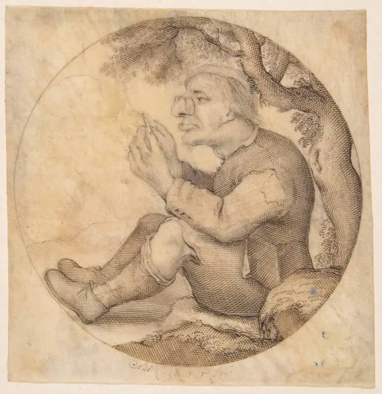 Old Man Facing Left, Wearing Glasses and Threading a Needle Wall Art by Anton Crussens - High-Resolution Digital Print