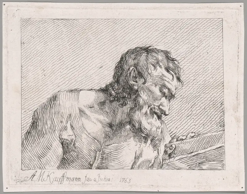 Old Man Reading Wall Art by Angelica Kauffmann - High-Resolution Digital Print