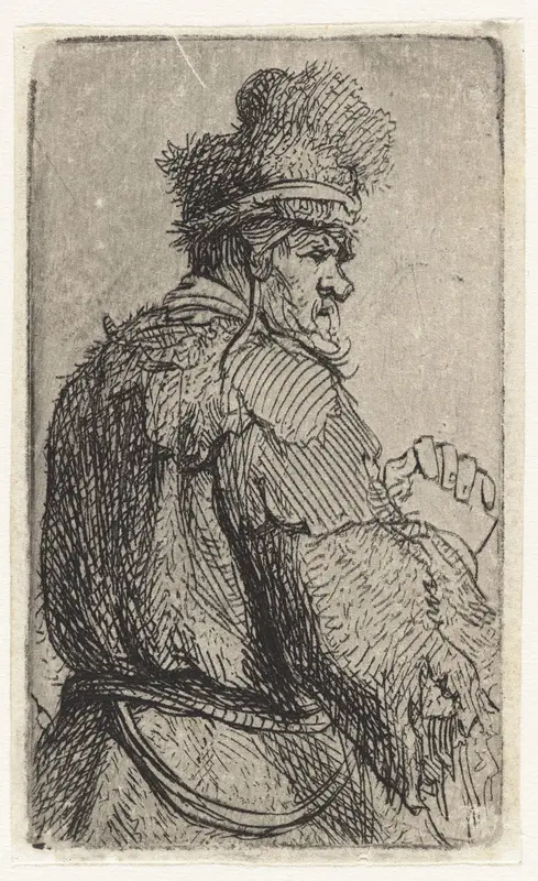Old Man, Seen from Behind Wall Art by Rembrandt van Rijn - High-Resolution Digital Print