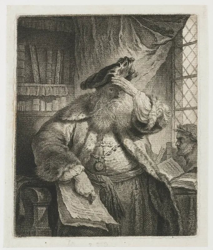 Old man shading his eyes with his hand Wall Art by Georg Friedrich Schmidt - High-Resolution Digital Print