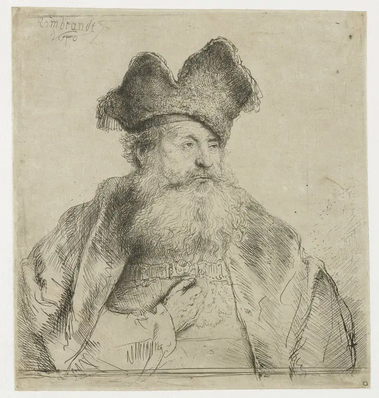 Old man with a divided fur cap Wall Art by Unknown - High-Resolution Digital Print