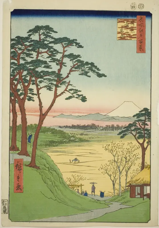 Old Man's Teahouse, Meguro (Meguro Jijigachaya), from the series "One Hundred Famous Views of Edo (Meisho Edo hyakkei)"