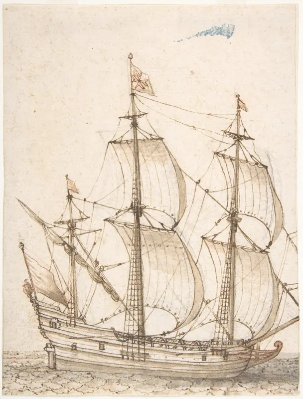 Old Ship Model Wall Art by Willem van de Velde I - High-Resolution Digital Print