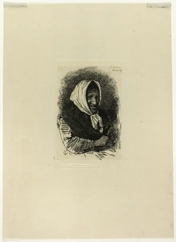 Old Woman Facing Right Wall Art by Antonio Piccinni - High-Resolution Digital Print