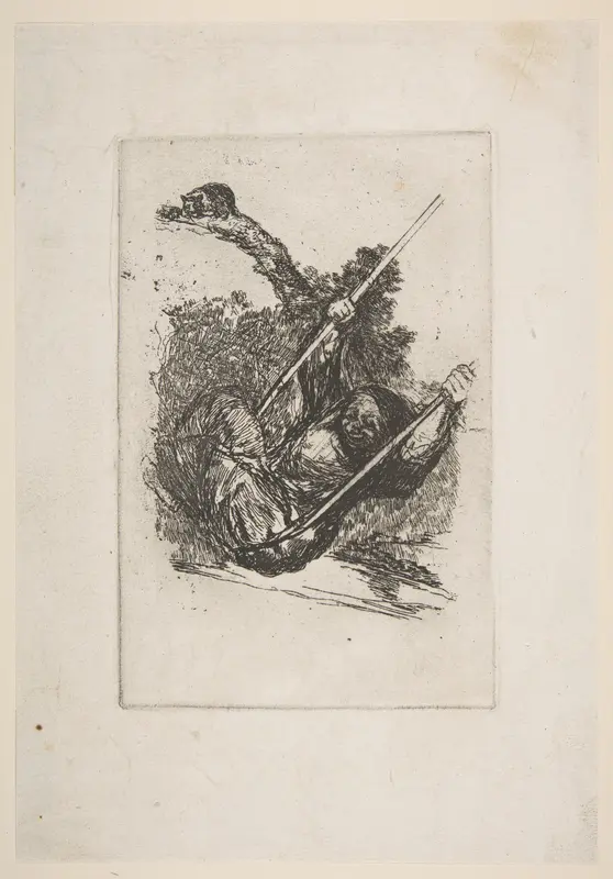 Old woman on a swing Wall Art by Goya (Francisco de Goya y Lucientes) - High-Resolution Digital Print