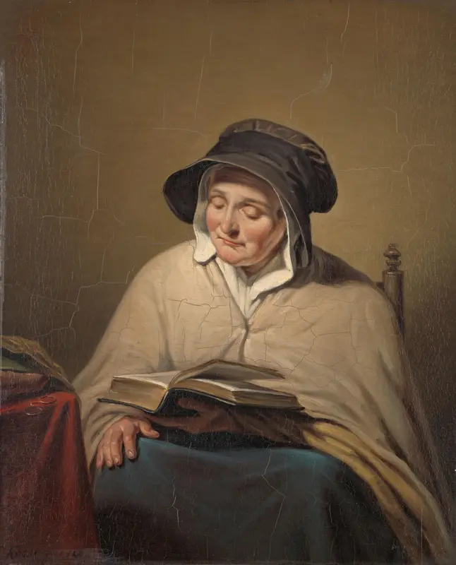 Old Woman Reading Wall Art by Cornelis Kruseman - High-Resolution Digital Print