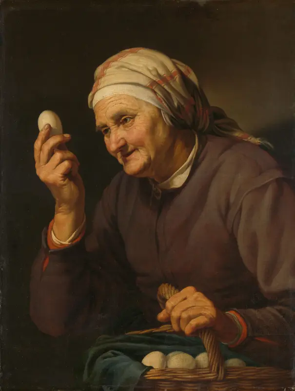 Old Woman Selling Eggs Wall Art by Unknown - High-Resolution Digital Print