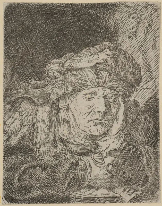Old Woman Sleeping (copy) Wall Art by Rembrandt (Rembrandt van Rijn) - High-Resolution Digital Print
