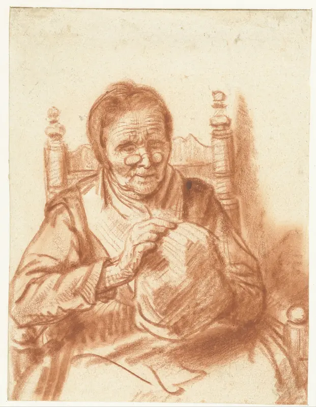 Old Woman with a Cap Wall Art by Nicolaes Maes - High-Resolution Digital Print