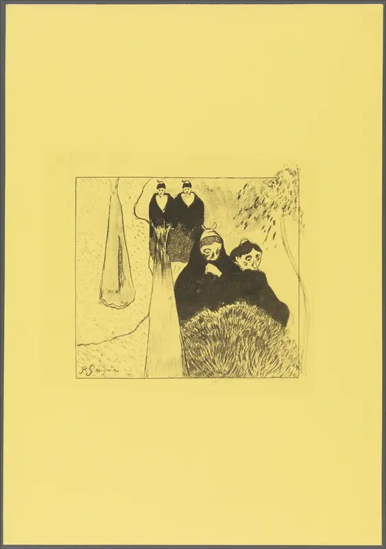Old Women of Arles, from the "Volpini Suite: Dessins lithographiques" Wall Art by Paul Gauguin - High-Resolution Digital Print