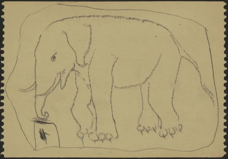Olifant naast een kruk Wall Art by Gerrit Willem Dijsselhof - High-Resolution Digital Print